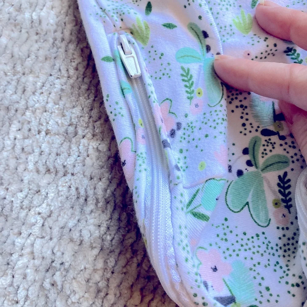 SwaddleMe Sleepsack‎ Floral Mint Pink 100% Cotton Sm/Med 7-14lbs